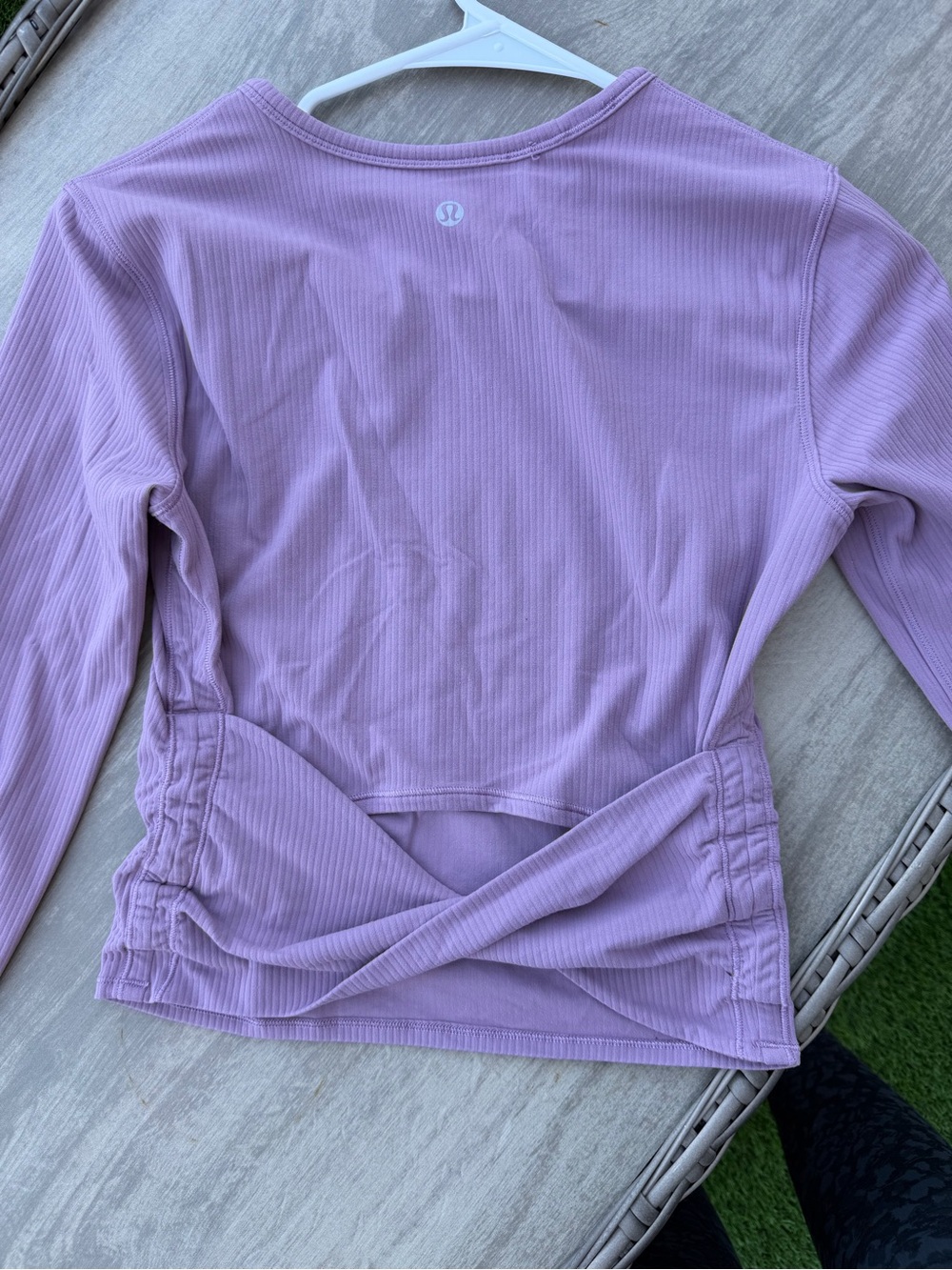 lululemon athletica Lavender Ribbed Long-Sleeve Wrap-Back Top